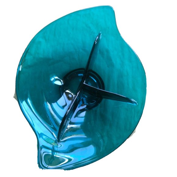 Viking MCM Atomic Glass Teal Bluetique Epic 3 Section Divided Relish Dish 1957 - Picture 3 of 8